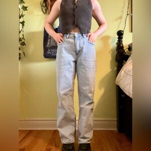 Abercrombie Curve Love High Rise 90s Relaxed Jeans, Light Wash, 29 x 29”